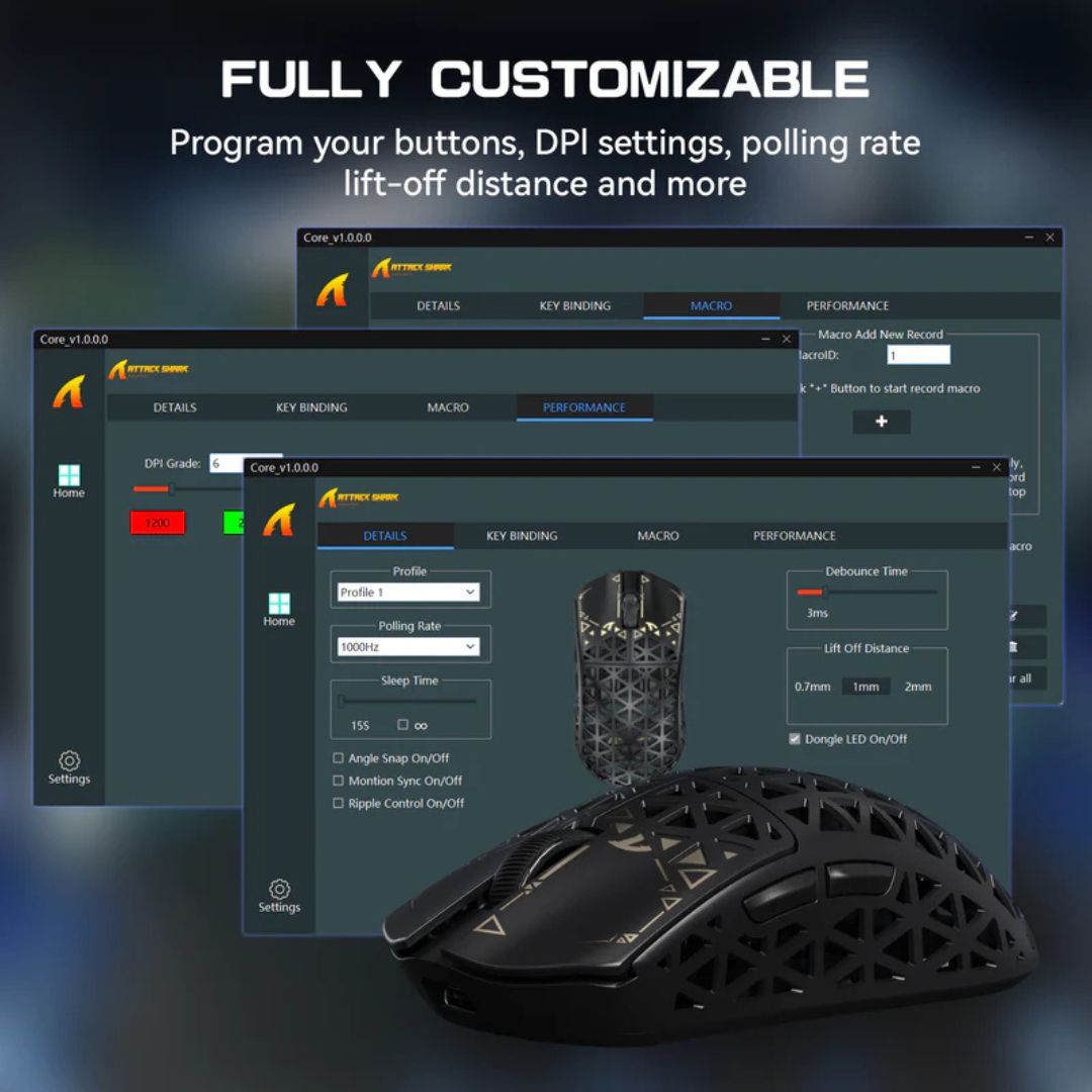 ATTACK SHARK R5 Ultra Carbon Fiber Wireless 8K Gaming Mouse - Black