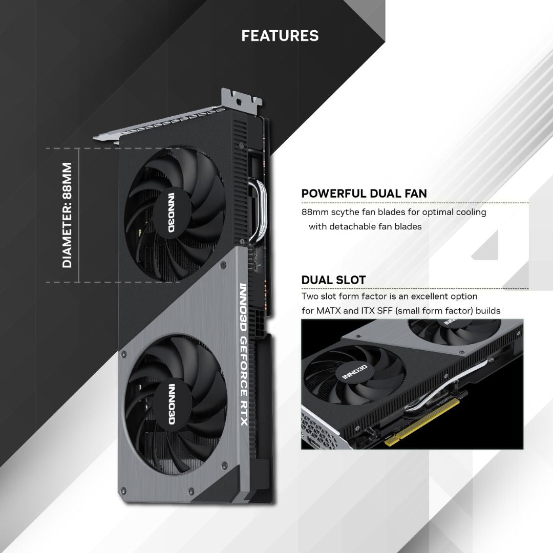 INNO3D Nvidia GeForce RTX 4060 Twin X2 8GB OC - Black – العالمية