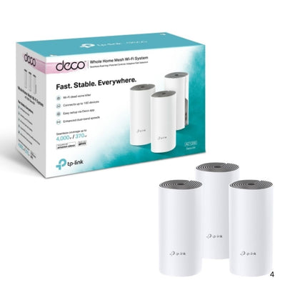 Deco E4 AC1200 Whole Home Mesh Wi-Fi System 3-Pack