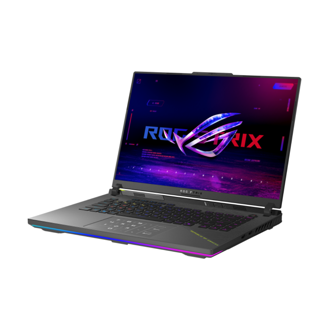 ASUS ROG Strix G16 G614FR-RV070، AMD Ryzen 9-8940HX، ذاكرة وصول عشوائي (RAM) سعة 16 جيجابايت، قرص SSD سعة 1 تيرابايت، NVIDIA RTX 5070 Ti سعة 12 جيجابايت، شاشة 16.0 بوصة بدقة WUXGA وتردد 165 هرتز، لون رمادي Eclipse