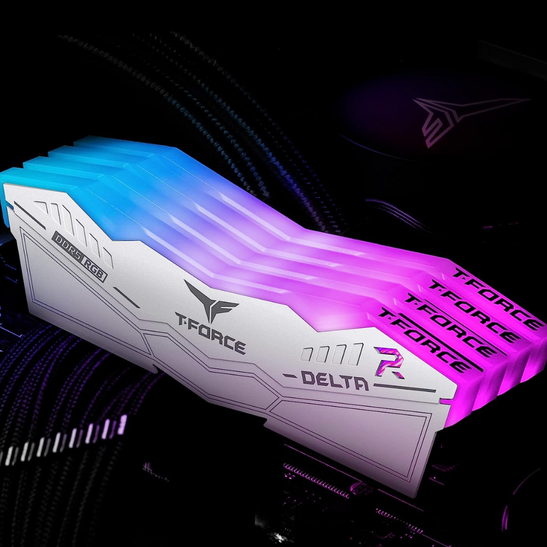 TEAMGROUP T-Force Delta RGB DDR5 Ram 64GB (2x32GB) 6000MHz CL38 - White