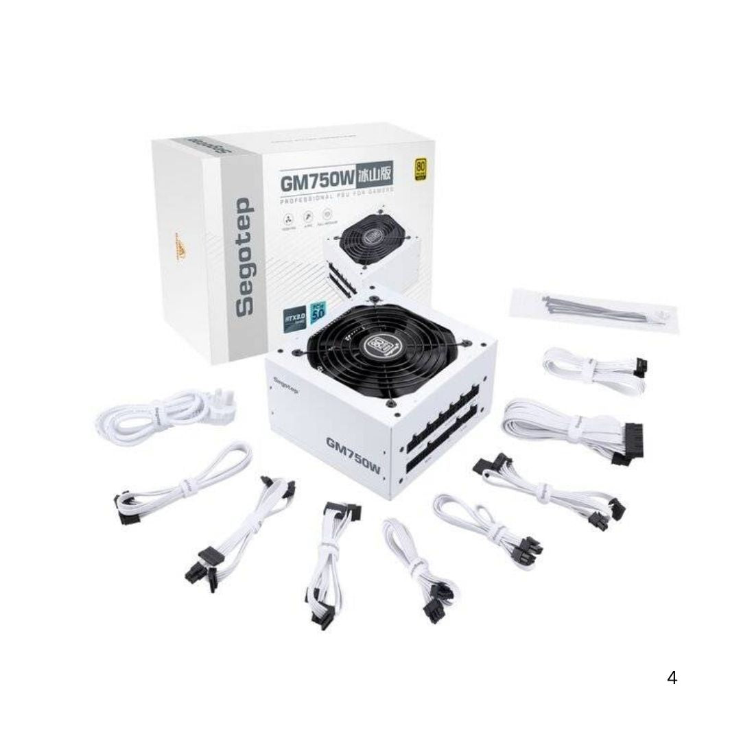 Segotep GM750W 750W Gold 80+ Full Modular, PCIe 5.0 & ATX 3.0 - White