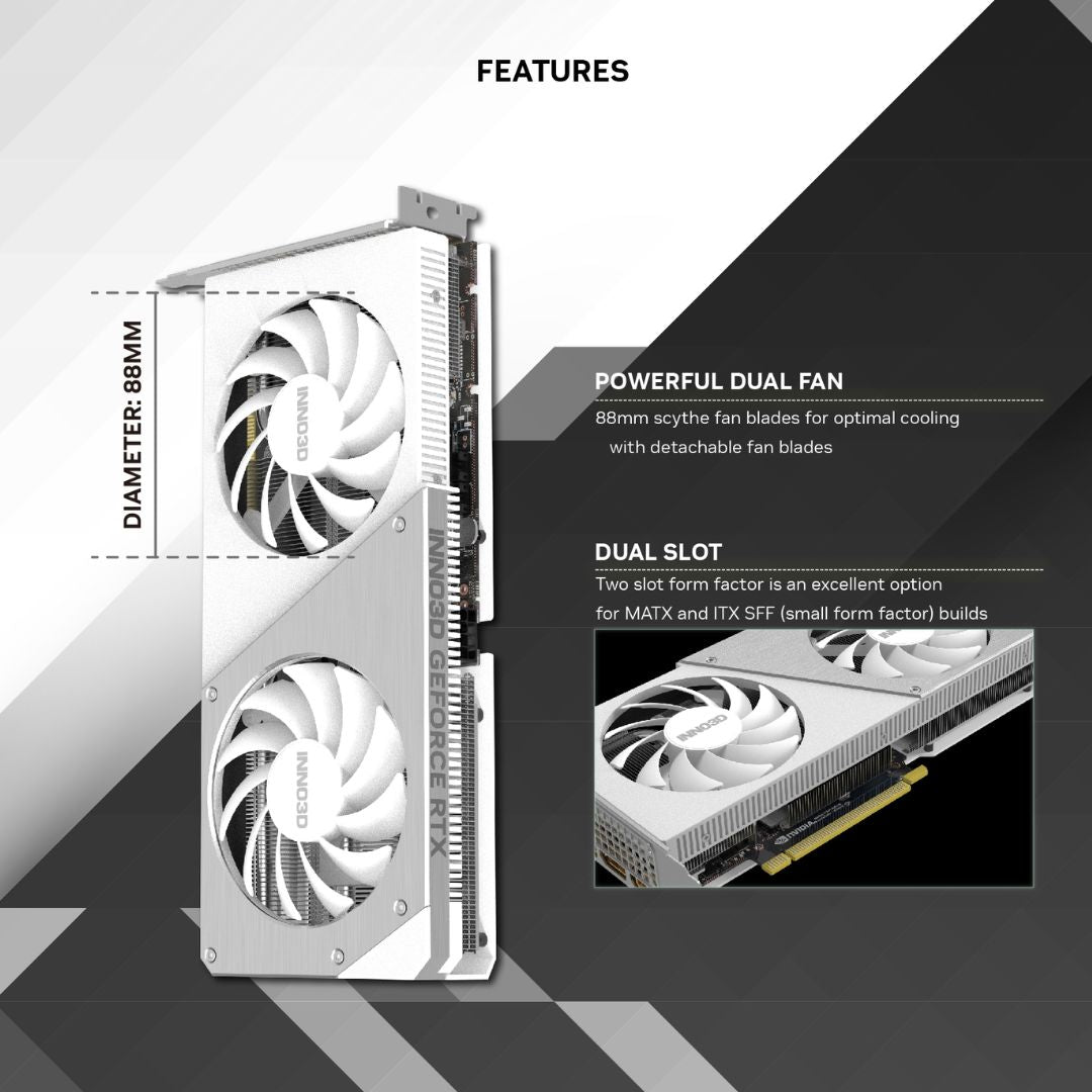 INNO3D Nvidia GeForce RTX 4060 Twin X2 8GB OC - White – العالمية