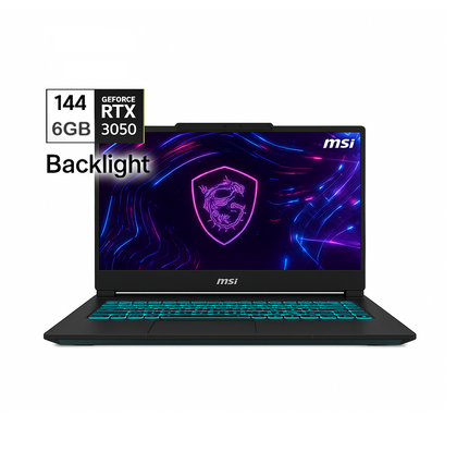 MSI Cyborg 15 A13UDX-1658XAE، Intel Core i5-13420H، ذاكرة وصول عشوائي (RAM) سعة 16 جيجابايت، قرص SSD سعة 512 جيجابايت، بطاقة رسومات NVIDIA RTX 3050 سعة 6 جيجابايت، شاشة 15.6 بوصة FHD IPS بتردد 144 هرتز، لون أسود شفاف