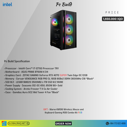 Pc Build intel i7 12700, RTX 4070 Super 12GB