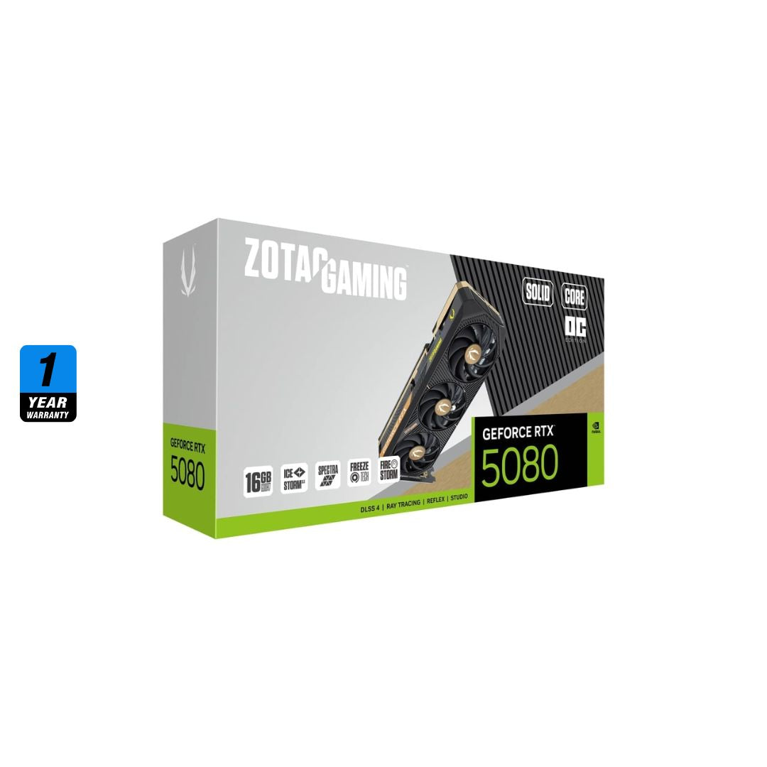 ZOTAC GAMING GeForce RTX 5080 SOLID CORE OC - 16GB | 8K GPU