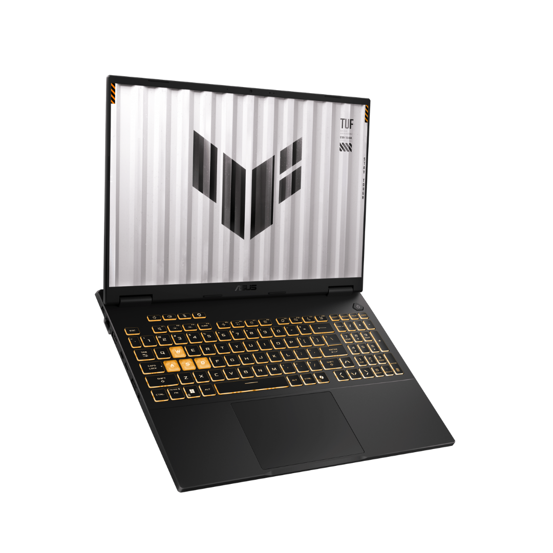 ASUS TUF Gaming F16 FX608JM-RV002AR، Intel Core i5-13450HX، ذاكرة وصول عشوائي (RAM) سعة 16 جيجابايت، قرص SSD سعة 512 جيجابايت، بطاقة رسومات NVIDIA RTX 5060 سعة 8 جيجابايت، شاشة 16.0 بوصة بدقة WUXGA وتردد 165 هرتز، لون رمادي ميكا