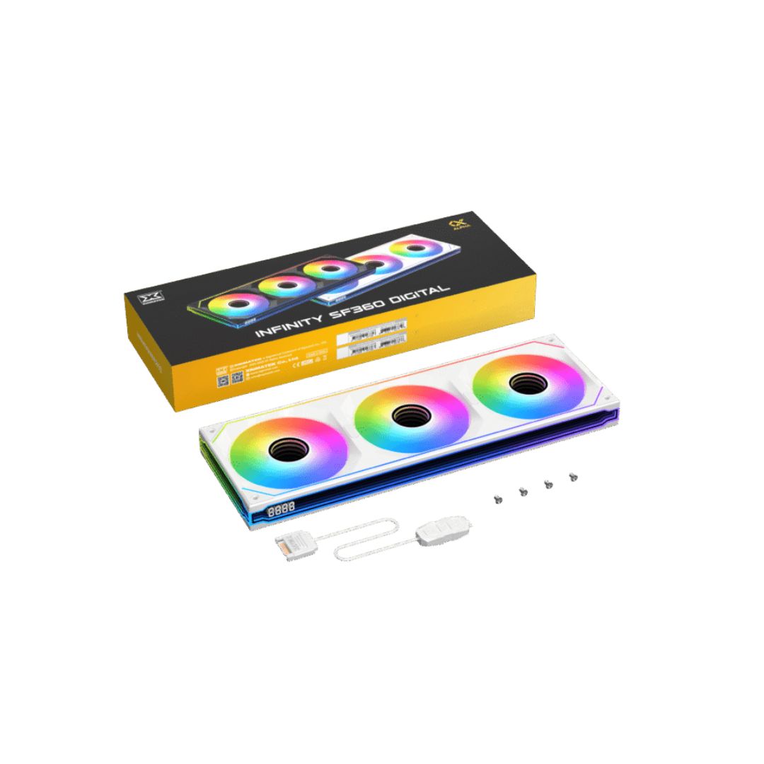 مجموعة XIGMATEK INFINITY SF360 Digital Arctic 120mm 3-Fan Pack - أبيض