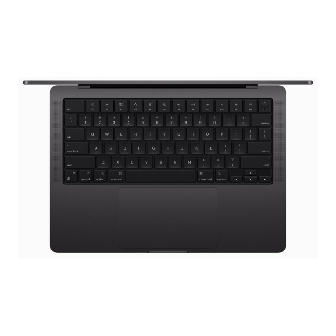 Apple MacBook Pro MRX43AB/A A2992، شريحة M3 Pro، ذاكرة وصول عشوائي (RAM) سعة 18 جيجابايت، قرص SSD سعة 1 تيرابايت، شاشة Retina XDR مقاس 14.0 بوصة (3024 × 1964)، لون أسود فضائي