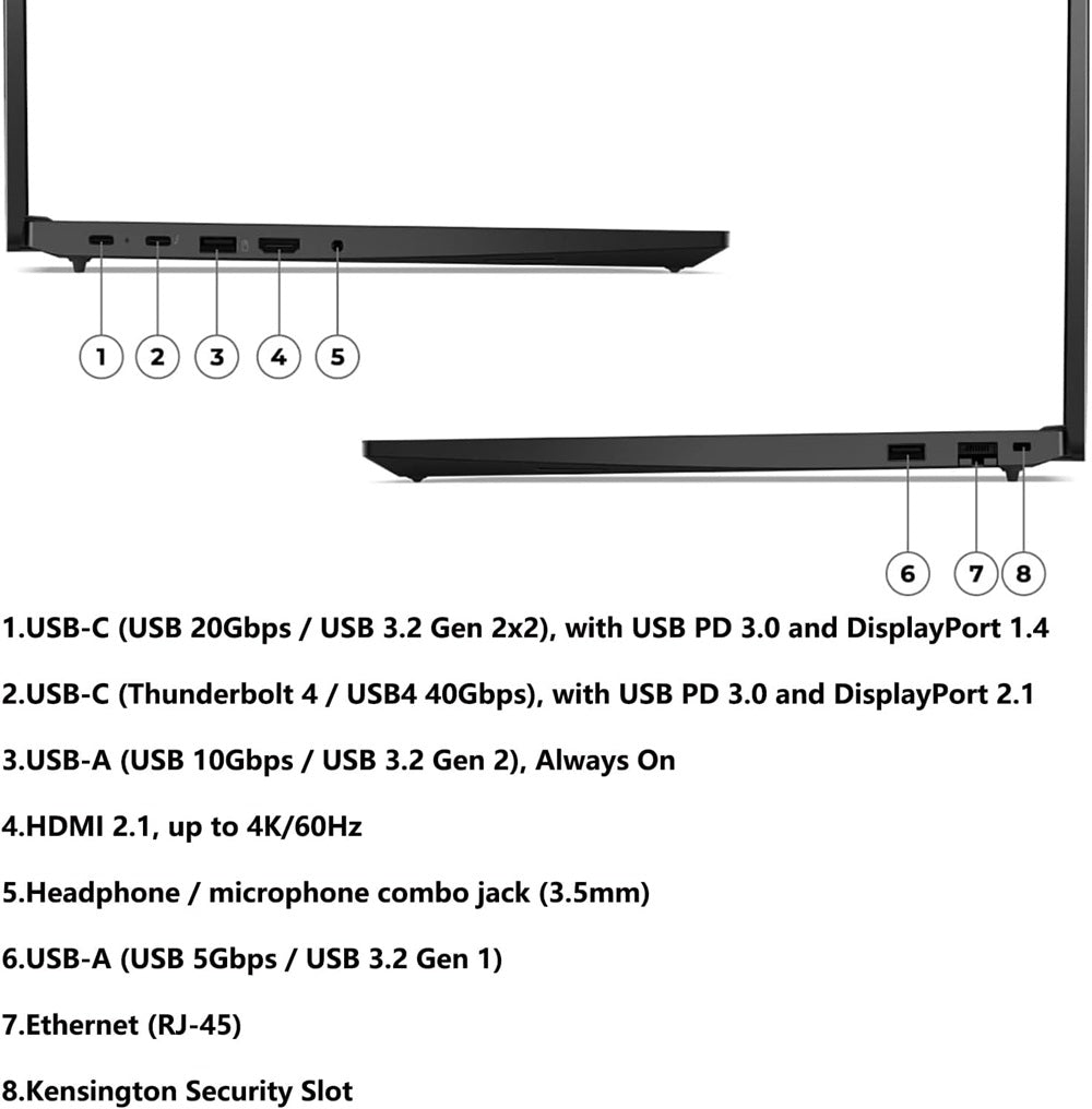 Lenovo ThinkPad E16 - (3M00), Intel Core Ultra 7-155H, RAM 16GB, SSD 512GB, Intel Graphics, 16 Inch " WUXGA IPS, Black