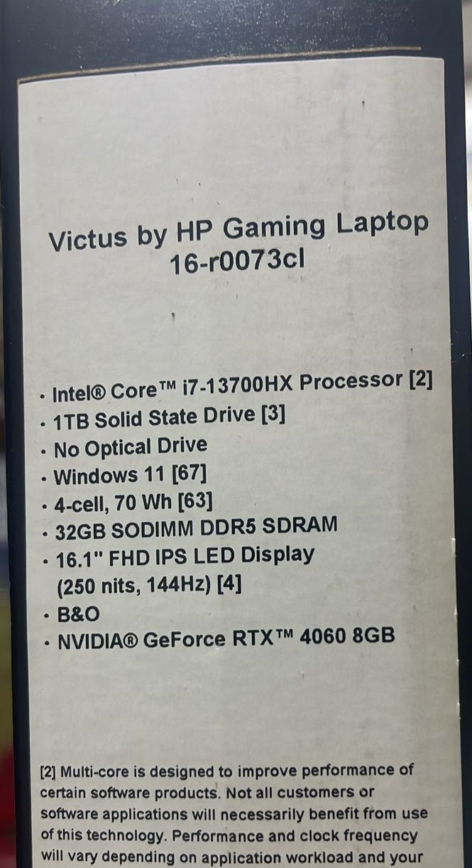 HP Victus16-R0073CL, Intel Core i7-13700H, RAM 32GB, SSD 1TB NVMe, NVIDIA RTX 4060 8GB, 16.1 FHD IPS 144Hz, Black