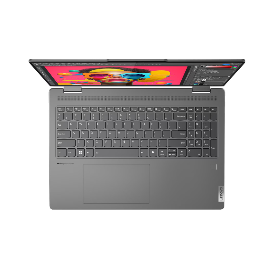 لينوفو يوجا 7 16IML9 - (00US)، معالج إنتل كور ألترا 5-125U، ذاكرة وصول عشوائي 16 جيجابايت، قرص صلب SSD سعة 512 جيجابايت، معالج رسومات إنتل، شاشة 16.0 بوصة WUXGA IPS X360 تعمل باللمس، لون رمادي عاصف