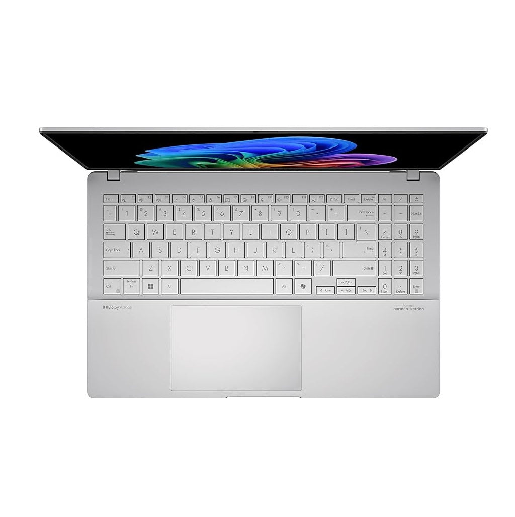 ASUS Vivobook S 15 OLED M5506NA-MA015، AMD Ryzen 5-7535HS، ذاكرة وصول عشوائي 16 جيجابايت، SSD 512 جيجابايت، AMD Radeon 660M، شاشة OLED 3K (2880 × 1620) 120 هرتز، لون فضي رائع