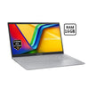 ASUS Vivobook X1504ZA-NJ247، معالج Intel Core i7-1255U، ذاكرة وصول عشوائي (RAM) سعة 16 جيجابايت (مُحسّن)، قرص SSD سعة 512 جيجابايت، معالج Intel Iris Xe، شاشة 15.6 بوصة FHD IPS، لون فضي رائع