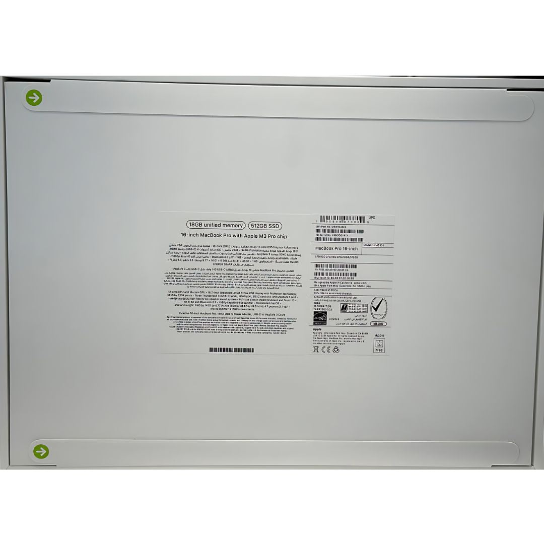 Apple MacBook Pro MRW13AB/A A2991, M3 Pro chip, RAM 18GB, SSD 512GB, 16.0 Inch (3456 x 2234) Retina XDR Display, Space Black