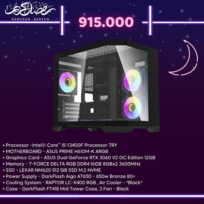 Pc Build intel i5 13400F, RTX 3060 12GB - Ramadan Offers