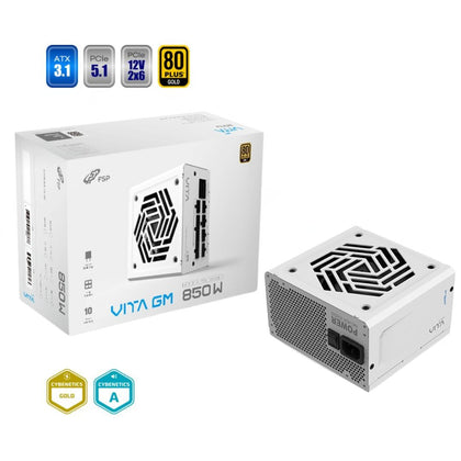 FSP VITA GM 850W 80+ Gold, Full Modular, PCIe 5.1 - White