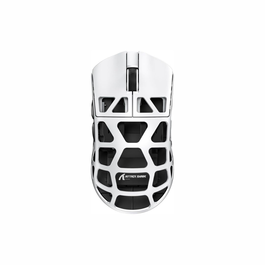 ماوس الألعاب اللاسلكي ATTACK SHARK R3 المصنوع من سبائك المغنيسيوم بدقة 8K - أبيض