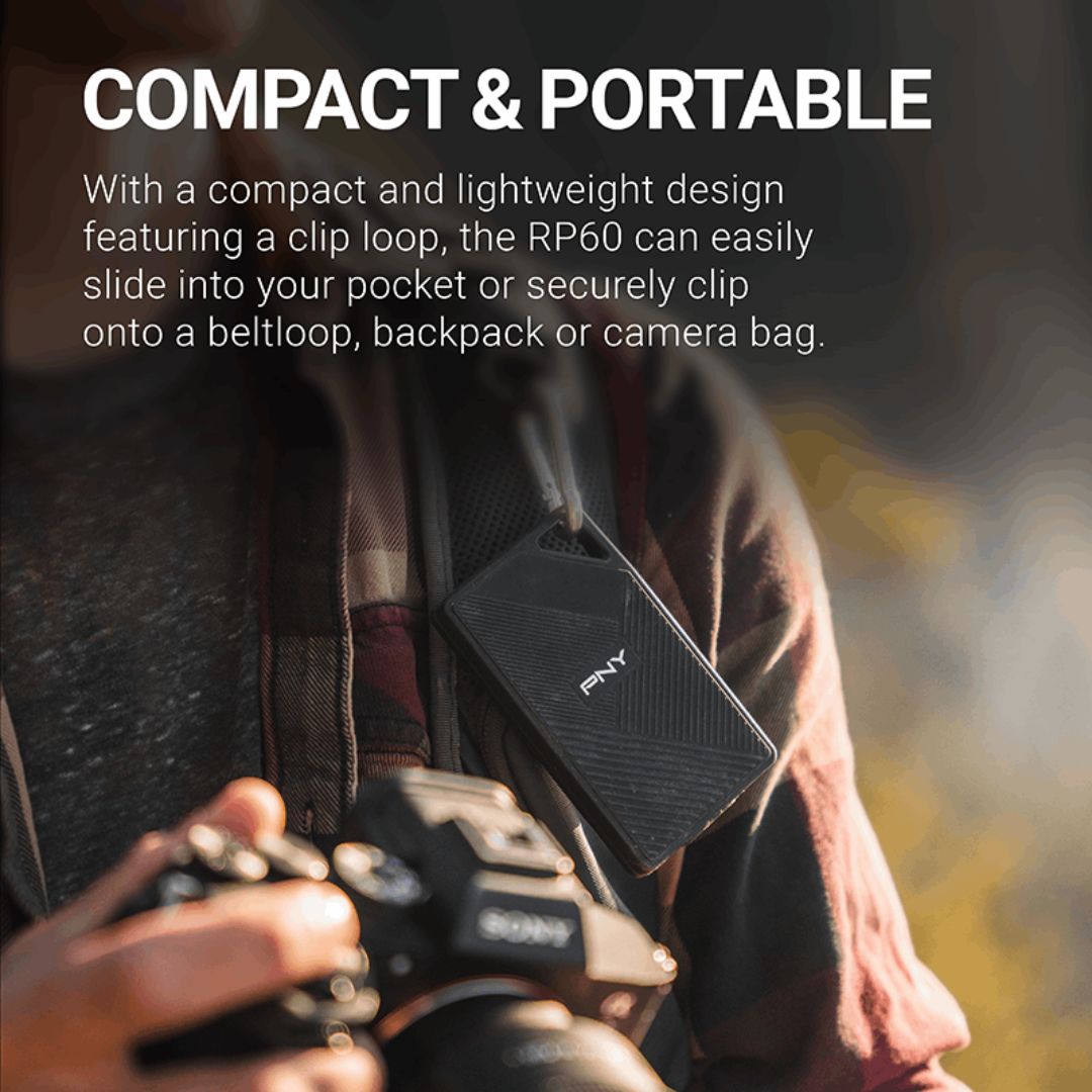 قرص SSD خارجي محمول من نوع PNY RP60 بسعة 2 تيرابايت من النوع C