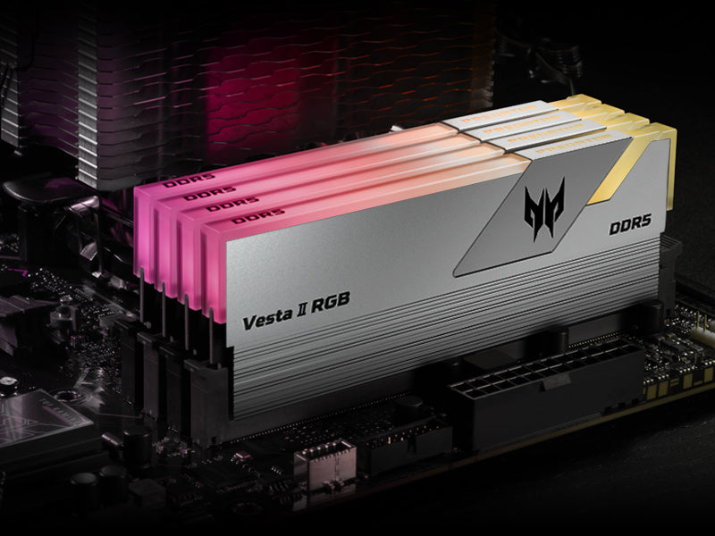 Acer Predator Vesta II DDR5 RGB RAM 32GB (16GBx2) 6000MHz - CL30 Silver, XMP & EXPO