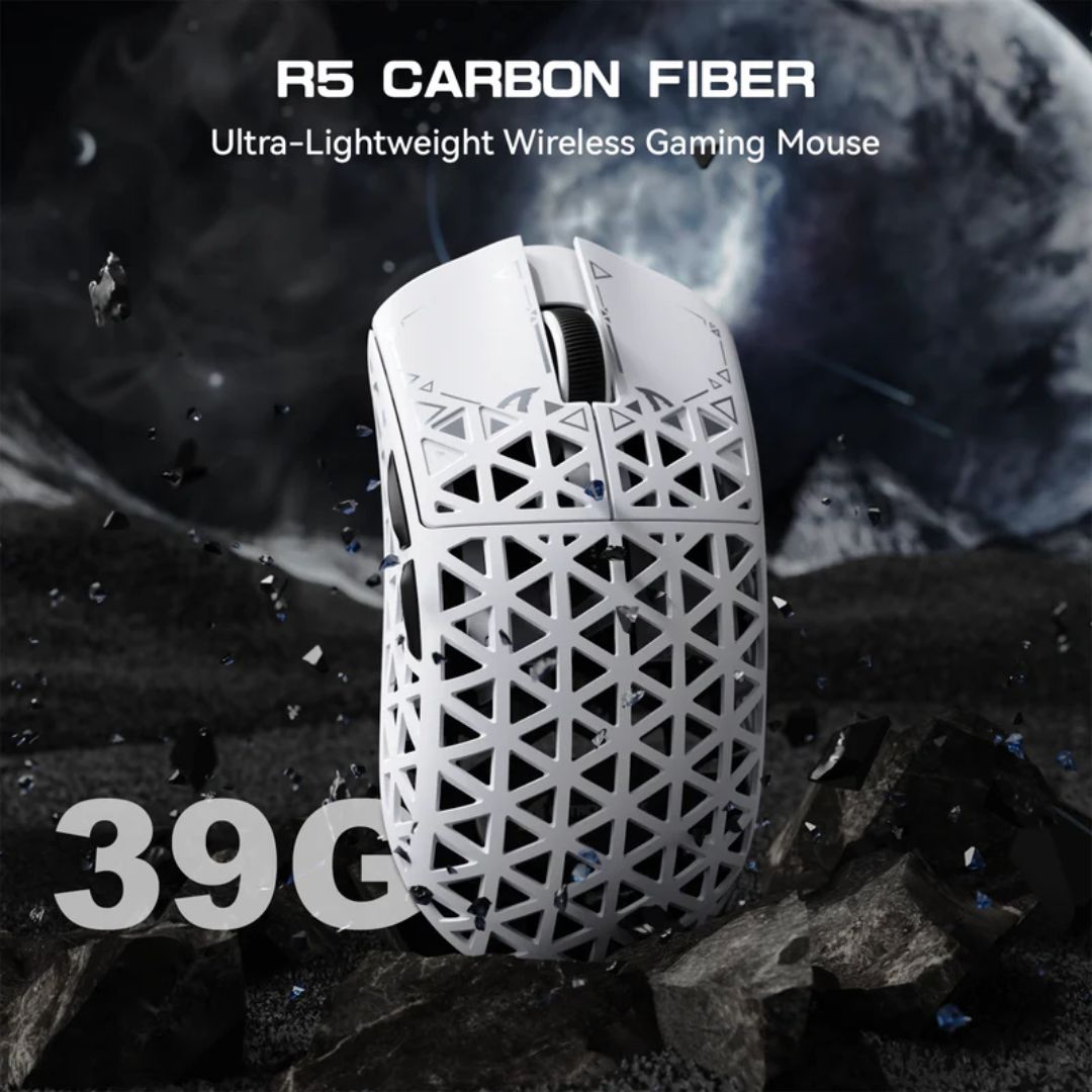 ATTACK SHARK R5 Ultra Carbon Fiber Wireless 8K Gaming Mouse - White