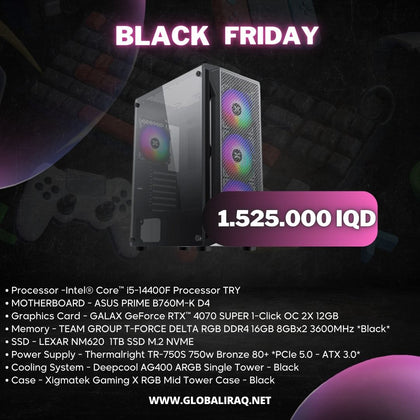 Pc Build intel i5 14400F, RTX 4070 SUPER 12GB - Black Friday