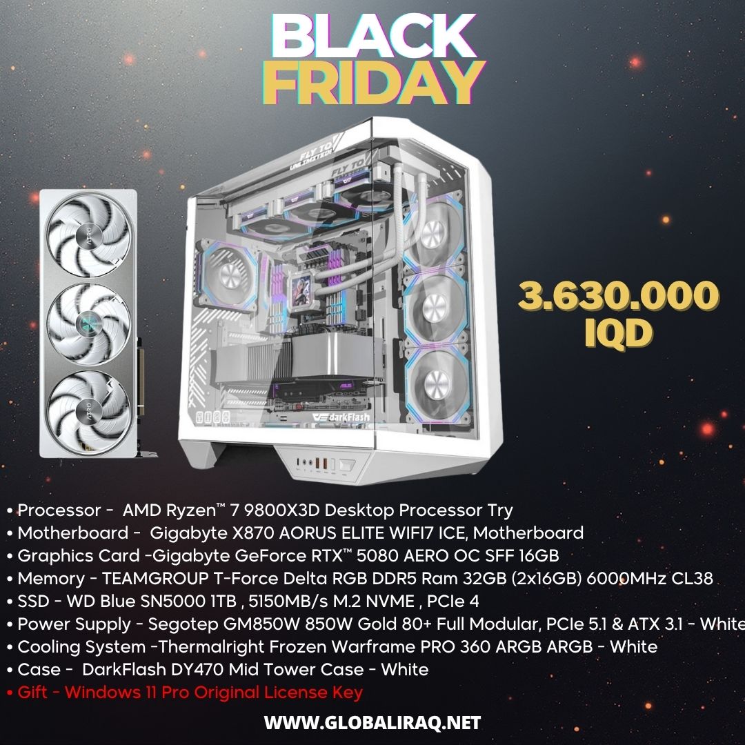 تجميع جهاز كمبيوتر AMD Ryzen 7 9800X3D، RTX 5080 16GB