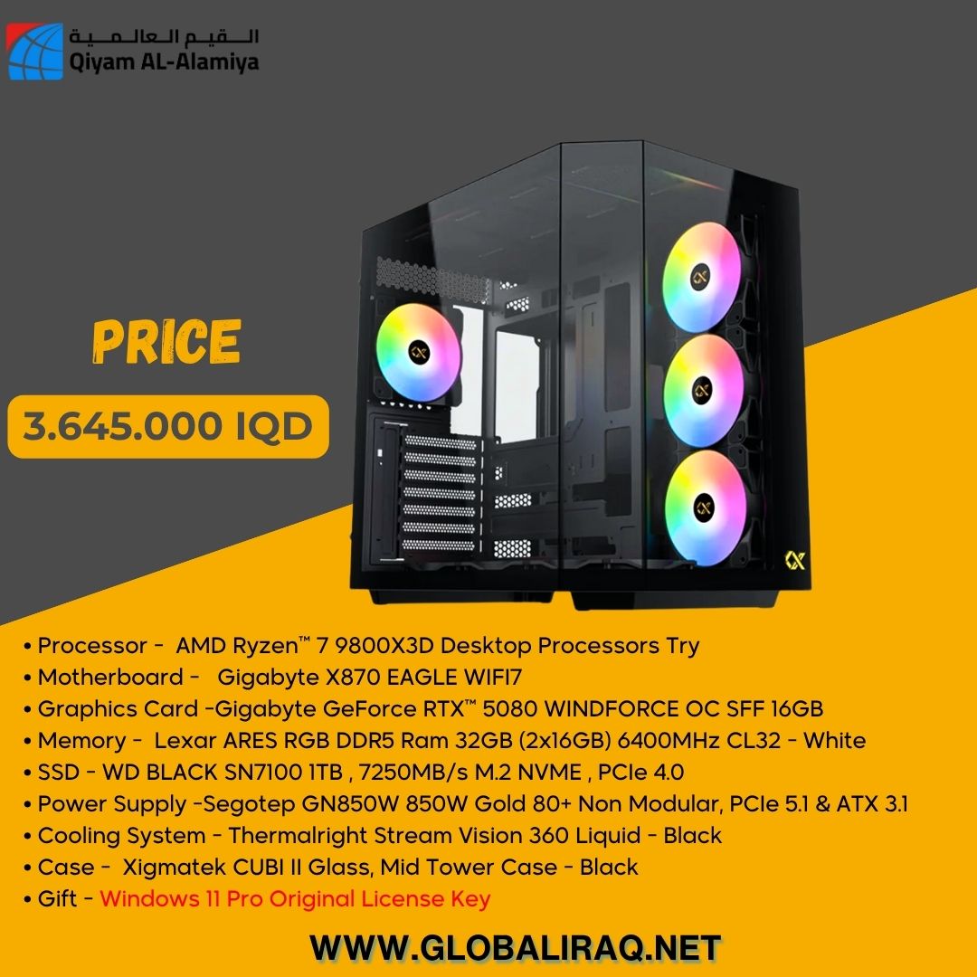 Pc Build AMD Ryzen 7 9800X3D, RTX 5080 16GB