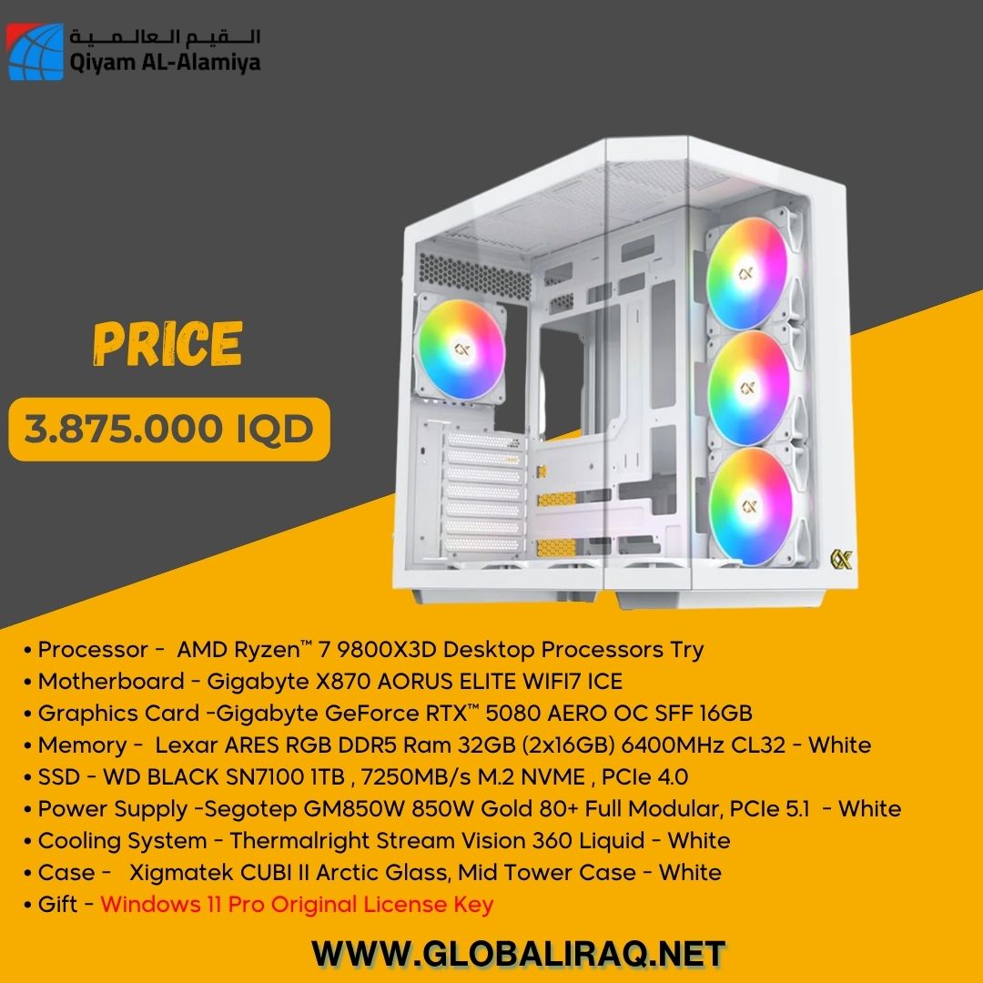 Pc Build AMD Ryzen 7 9800X3D, RTX 5080 16GB