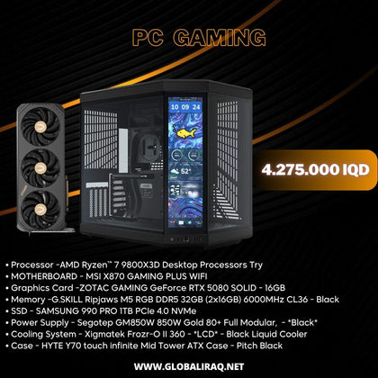 Pc Build AMD Ryzen 7 9800X3D, RTX 5080 16GB