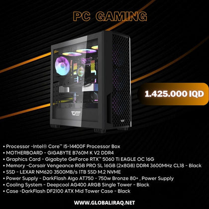 Pc Build intel i5 14400F, RTX 5060 Ti 16GB