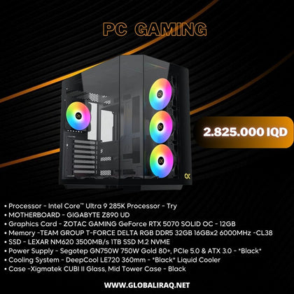 Pc Build intel Ultra 9 285K, RTX 5070 12GB