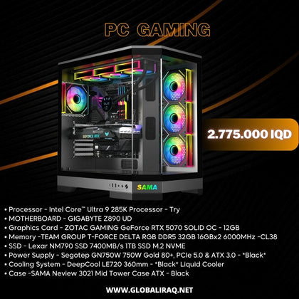 Pc Build intel Ultra 9 285K, RTX 5070 12GB