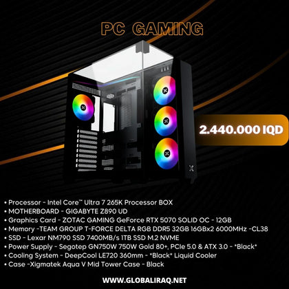 Pc Build intel Ultra 7 265K, RTX 5070 12GB