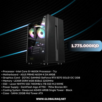 Pc Build intel i5 14600K, RTX 5070 12GB