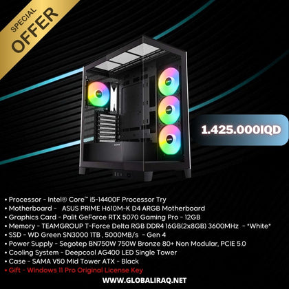 Pc Build intel i5 14400F, RTX 5070 12GB