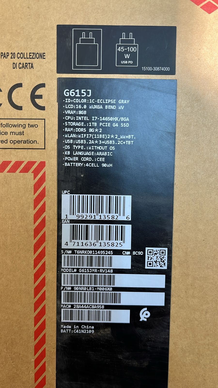 ASUS ROG Strix G16 G615JMR-RV148, Intel Core i7-14650HX, RAM 16GB, SSD 1TB, NVIDIA GeForce RTX 5060 8GB, 16.0 WUXGA IPS 165Hz, Eclipse Gray