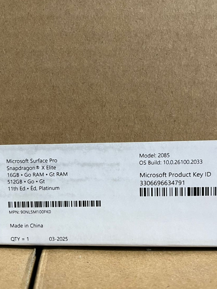 Microsoft Surface Pro 11 - ZIN-00007, Snapdragon X Elite, RAM 16GB, 512GB SSD, Qualcomm Adreno, 13.0 Inch (2880x1920) 120Hz OLED Touch, Platinum