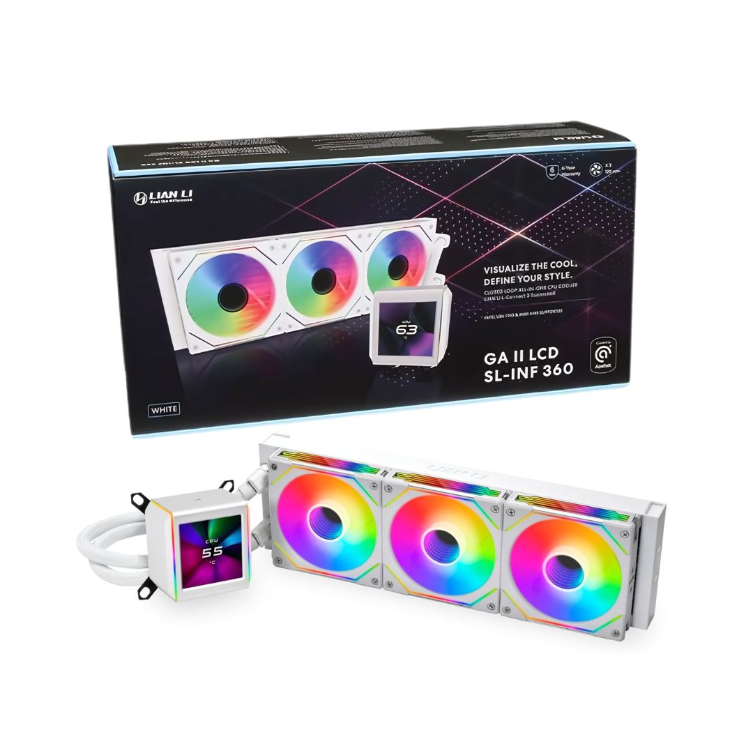 LIAN LI GA II LCD SL-INF 360 ARGB AIO Liquid Cooler - White – العالمية  للحاسبات