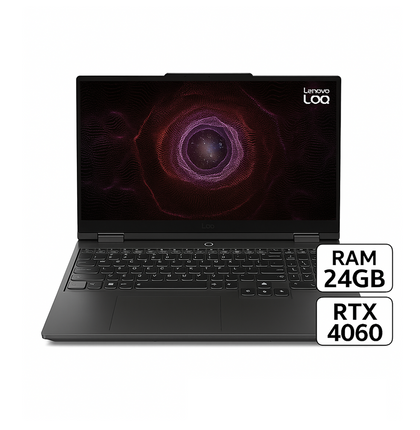 لينوفو LOQ 15IRX9 - R7AX، معالج Intel Core i7-13650HX، ذاكرة وصول عشوائي (RAM) سعة 24 جيجابايت، قرص SSD سعة 512 جيجابايت، بطاقة رسومات RTX 4060 سعة 8 جيجابايت، شاشة 15.6 بوصة FHD IPS بتردد 144 هرتز، لون رمادي