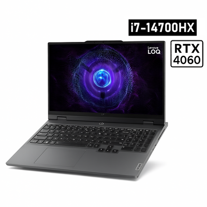لينوفو LOQ 15IRX9 - (RMAX-URPS)، معالج Intel Core i7-14700HX، ذاكرة وصول عشوائي (RAM) سعة 16 جيجابايت، قرص SSD سعة 512 جيجابايت، بطاقة رسومات NVIDIA RTX 4060 سعة 8 جيجابايت، شاشة 15.6 بوصة FHD IPS بتردد 144 هرتز، لون رمادي