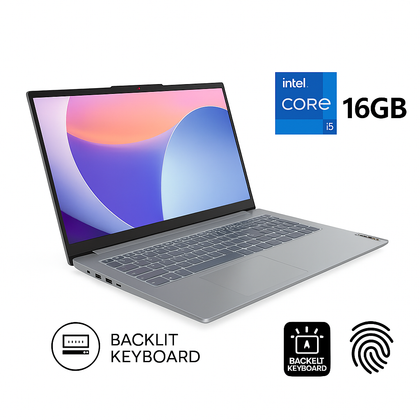 لينوفو ايديا باد سليم 3 15IRH8 - (FQPS)، معالج انتل كور i5-13420H، ذاكرة وصول عشوائي 16 جيجابايت، قرص صلب SSD سعة 512 جيجابايت، بطاقة رسومات انتل® UHD، شاشة 15.6 بوصة عالية الوضوح، لون رمادي قطبي