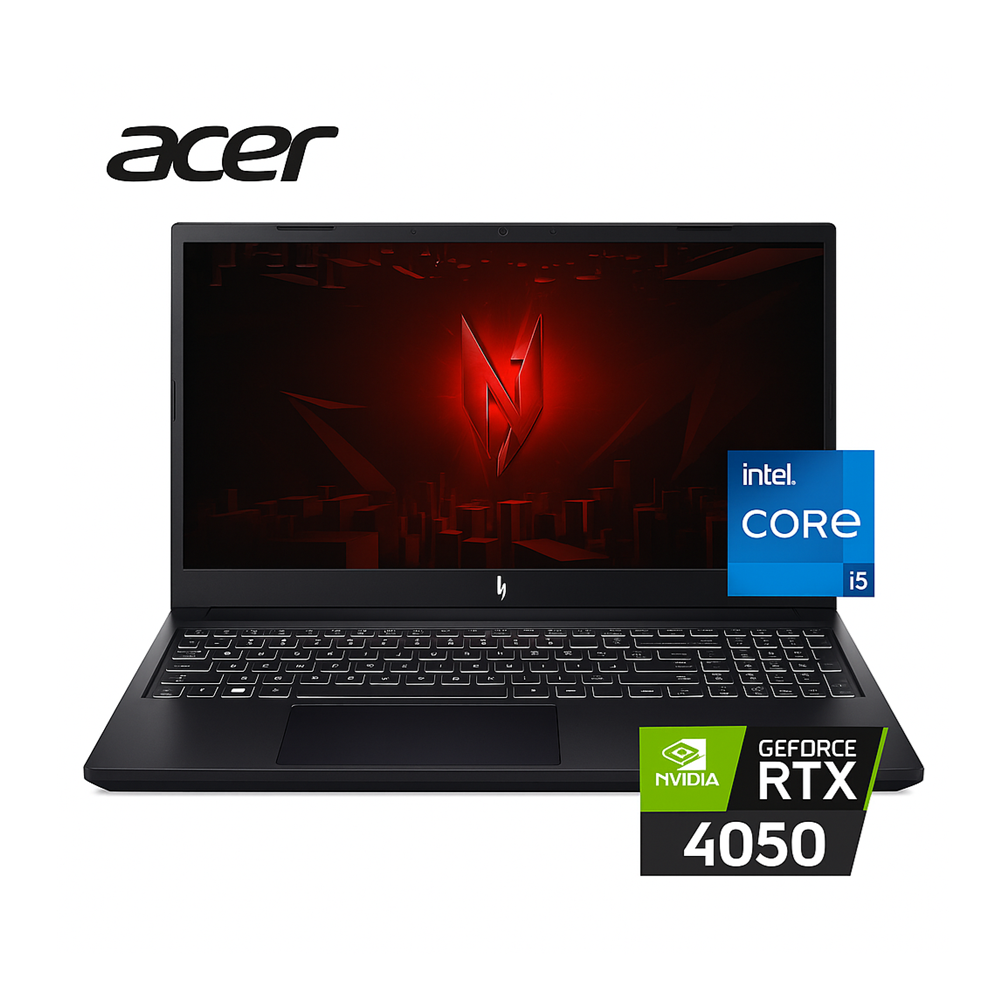 ايسر نيترو V15 ANV15-51-53NB، انتل كور i5-13420H، رام 8 جيجابايت، قرص SSD 512 جيجابايت، انفيديا جي فورس RTX 4050 6 جيجابايت، شاشة 15.6 بوصة FHD IPS 165 هرتز، اسود