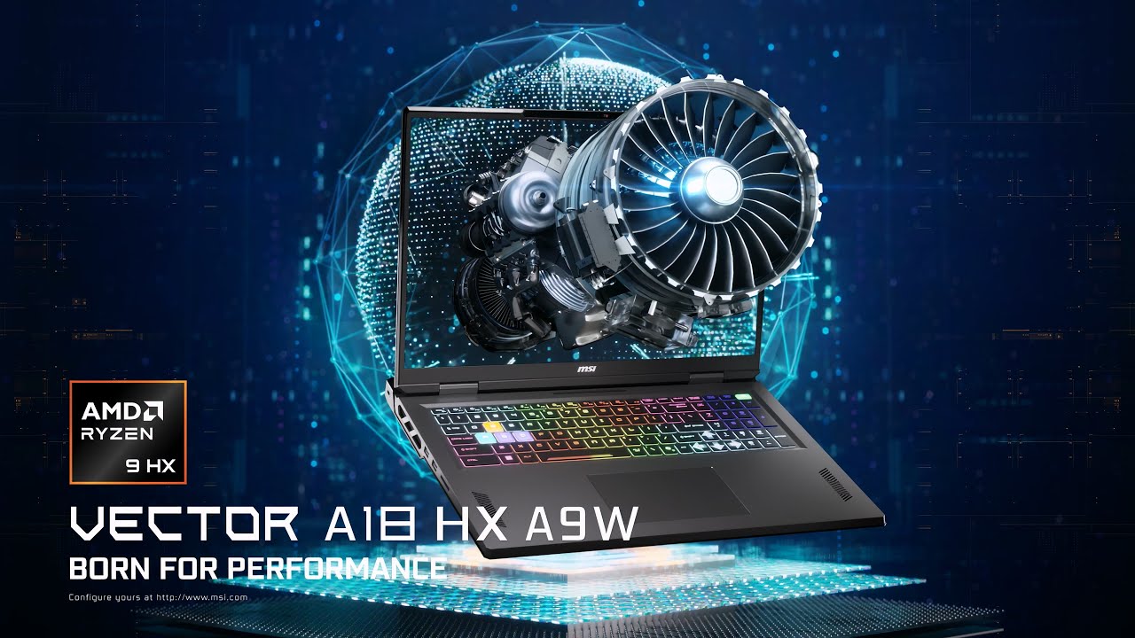 MSI Vector A18 HX A9WIG-206AE، معالج Ryzen 9-9955HX، ذاكرة وصول عشوائي (RAM) سعة 64 جيجابايت، قرص SSD سعة 2 تيرابايت، بطاقة رسومات NVIDIA Geforce RTX 5080 سعة 16 جيجابايت، شاشة 18.0 بوصة بدقة QHD+ وتردد 240 هرتز، لون رمادي كوزموس