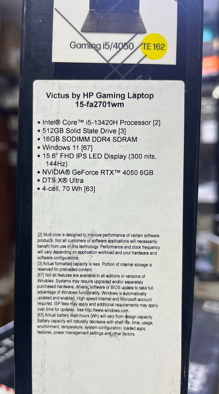 HP Victus 15-FA2701WM, Intel Core i5-13420H, RAM 16GB, SSD 512GB, NVIDIA RTX 4050 6GB, 15.6 Inch FHD 144Hz, Silver