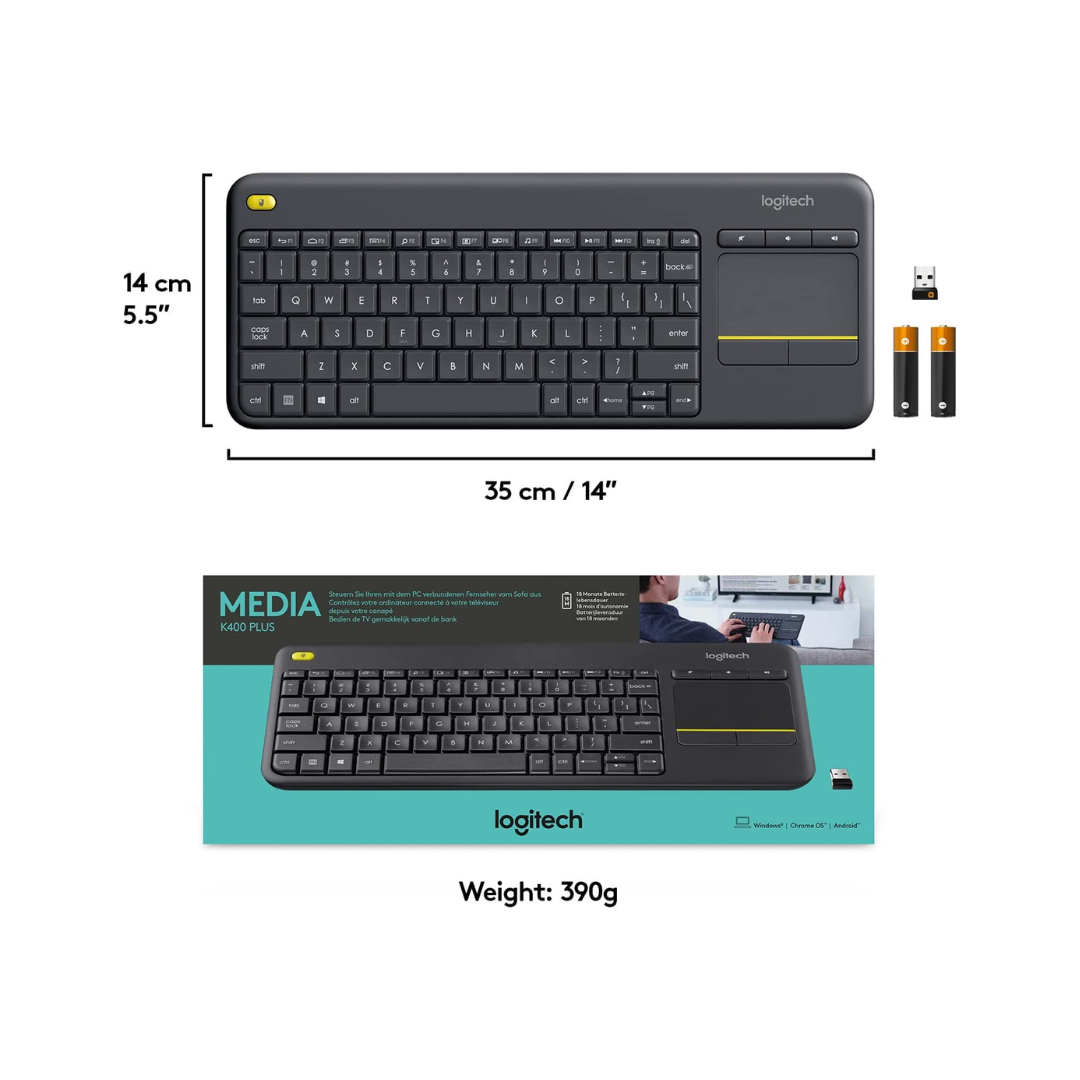 statisk lanthan folder Logitech K400 Plus Wireless Touch Keyboard – العالمية للحاسبات
